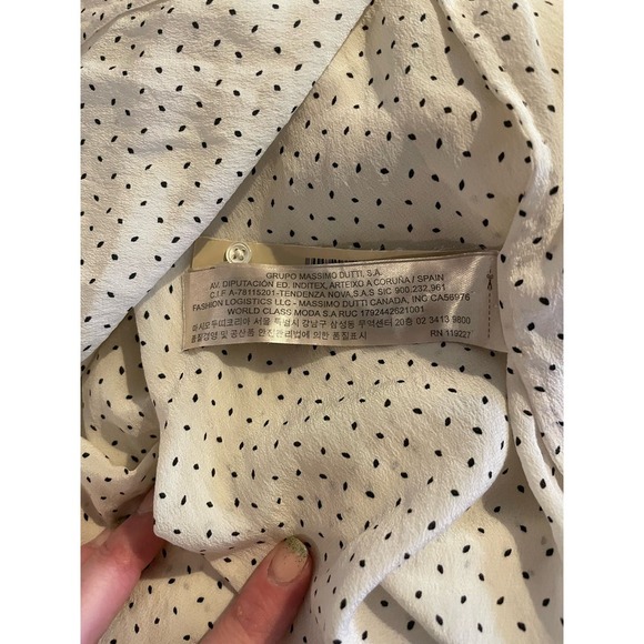 Massimo Dutti Button Down Polka Dot Blouse - Picture 5 of 5